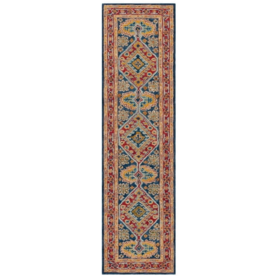 SAFAVIEH Aspen Issabellarose Oriental Wool Runner Rug, Red/Blue, 2'3" x 9'