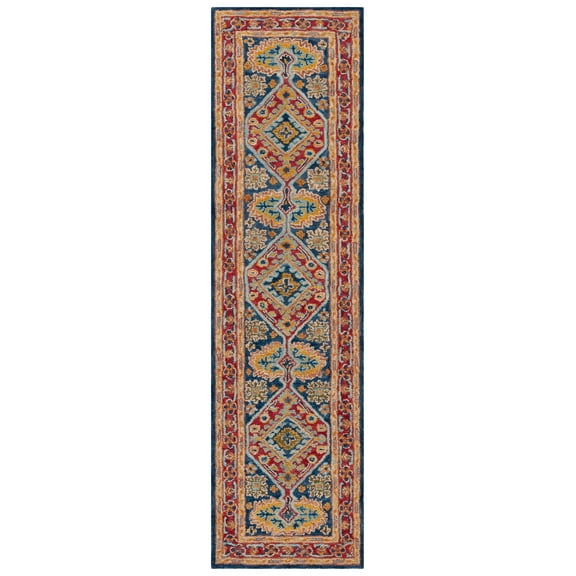 SAFAVIEH Aspen Issabellarose Oriental Wool Runner Rug, Red/Blue, 2'3" x 9'