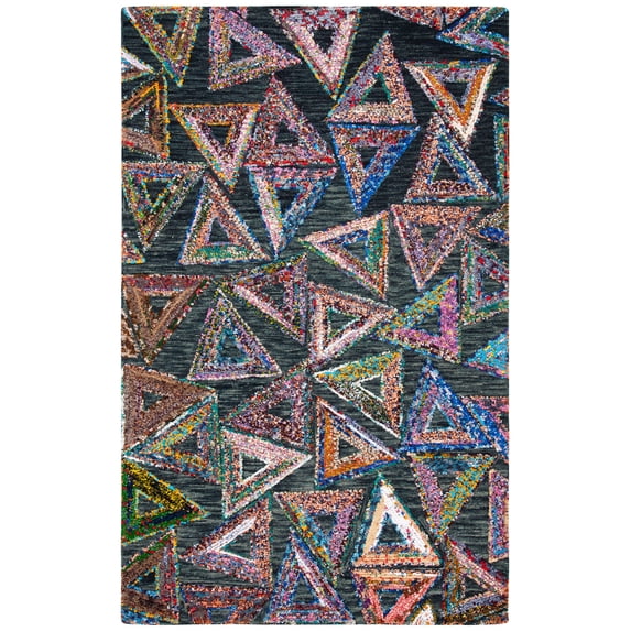 SAFAVIEH Aspen Jacob Geometric Area Rug, Dark Green/Black, 5' x 8'
