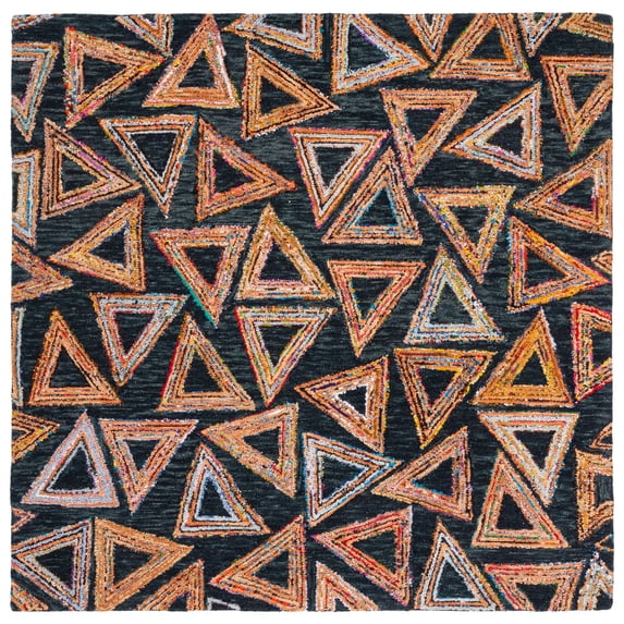 SAFAVIEH Aspen Jacob Geometric Area Rug, Dark Green/Black, 7' x 7' Square