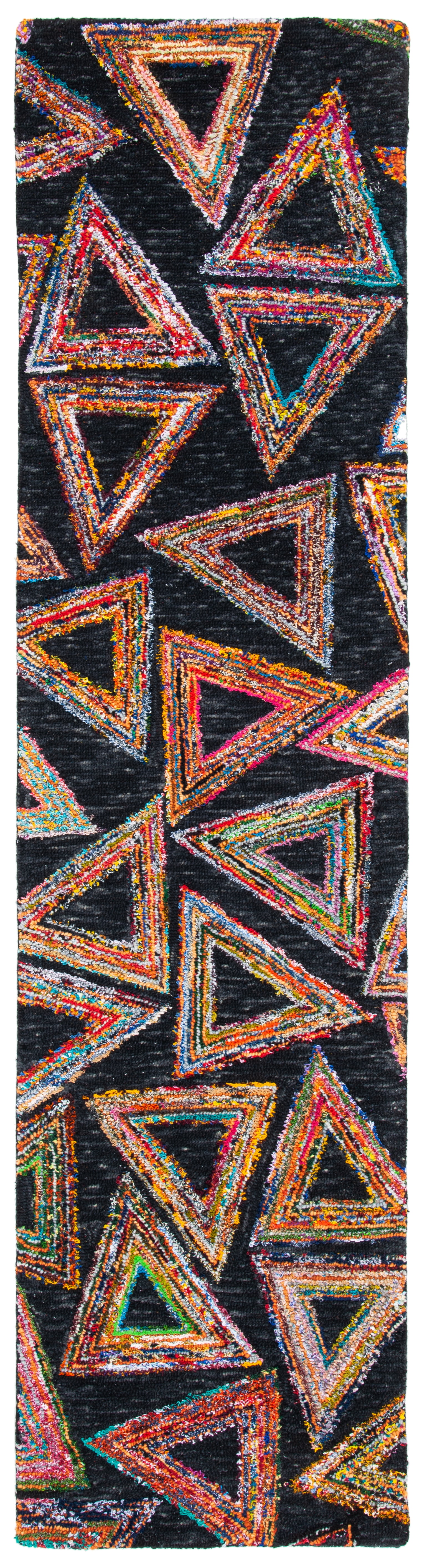 SAFAVIEH Aspen Jacob Geometric Runner Rug, Dark Green/Black, 2'3" x 9'