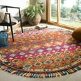 thumbnail image 1 of SAFAVIEH Aspen Jake Southwestern Wool Area Rug, Orange/Fuchsia, 5' x 5' Round, 1 of 7