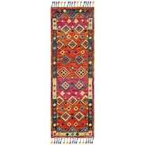SAFAVIEH Aspen Jake Southwestern Wool Runner Rug, Orange/Fuchsia, 2'3" x 8'