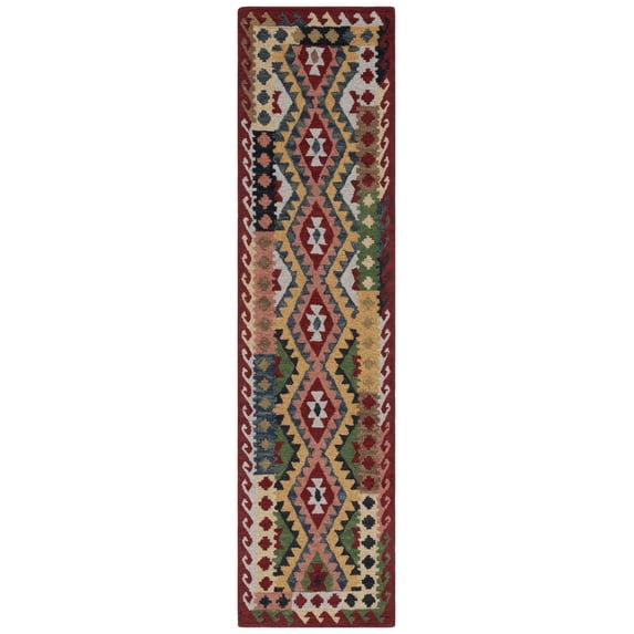 SAFAVIEH Aspen Jancis Tribal Runner Rug, Red/Green, 2'3" x 9'