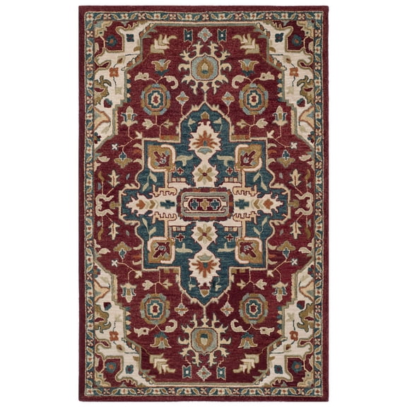 SAFAVIEH Aspen Jerred Oriental Wool Area Rug, Red/Blue, 6' x 9'