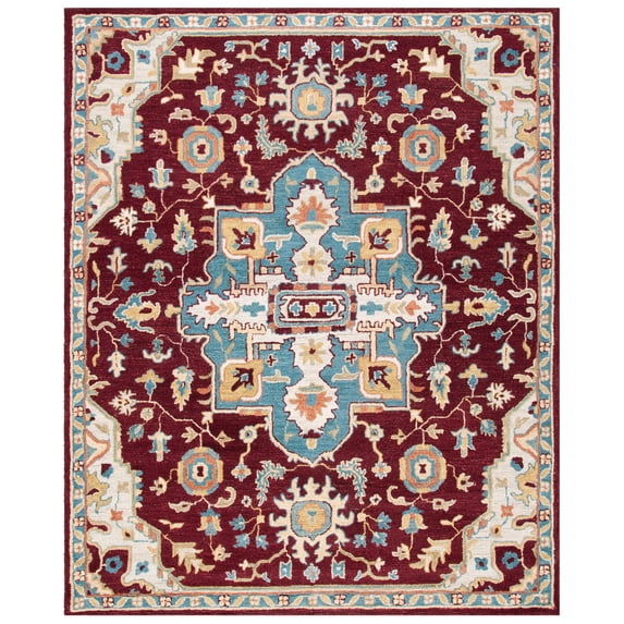 SAFAVIEH Aspen Jerred Southwestern Wool Area Rug, Red/Blue, 2' x 3'