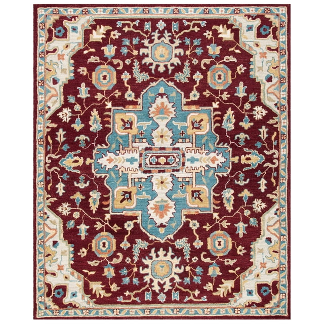 SAFAVIEH Aspen Jerred Southwestern Wool Area Rug, Red/Blue, 4' x 6'