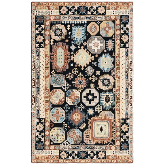 SAFAVIEH Aspen Joandra Oriental Area Rug, Black/Ivory, 8' x 10'