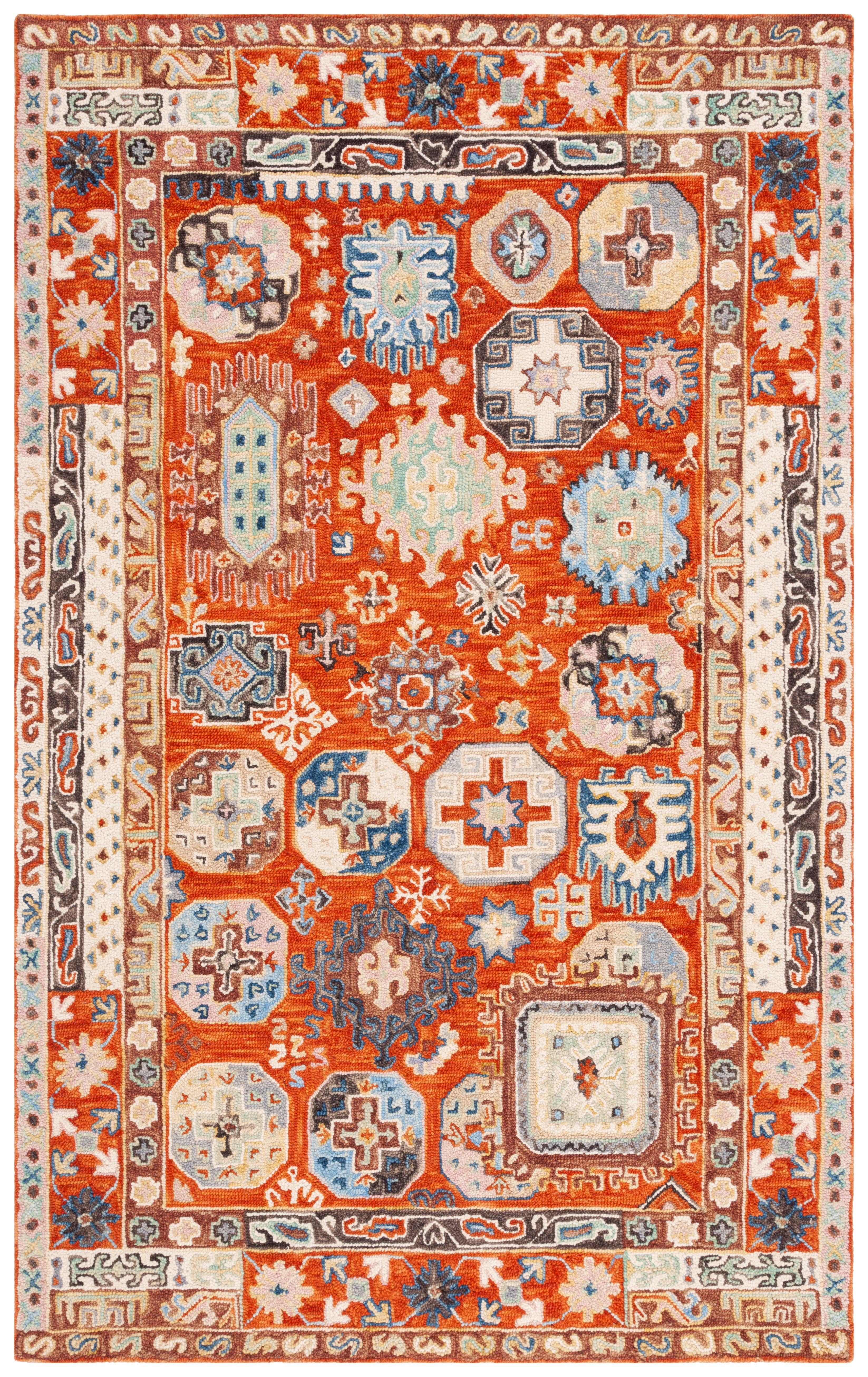 SAFAVIEH Aspen Joandra Oriental Area Rug, Rust/Ivory, 3' x 5'