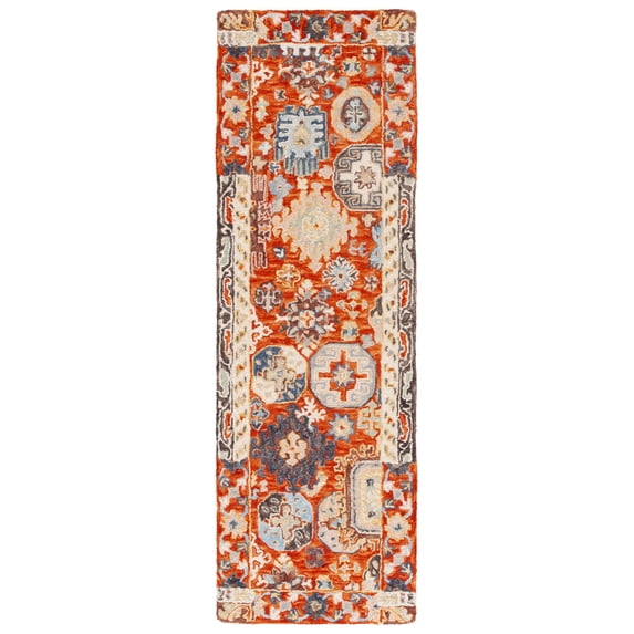 SAFAVIEH Aspen Joandra Oriental Runner Rug, Rust/Ivory, 2'3" x 7'