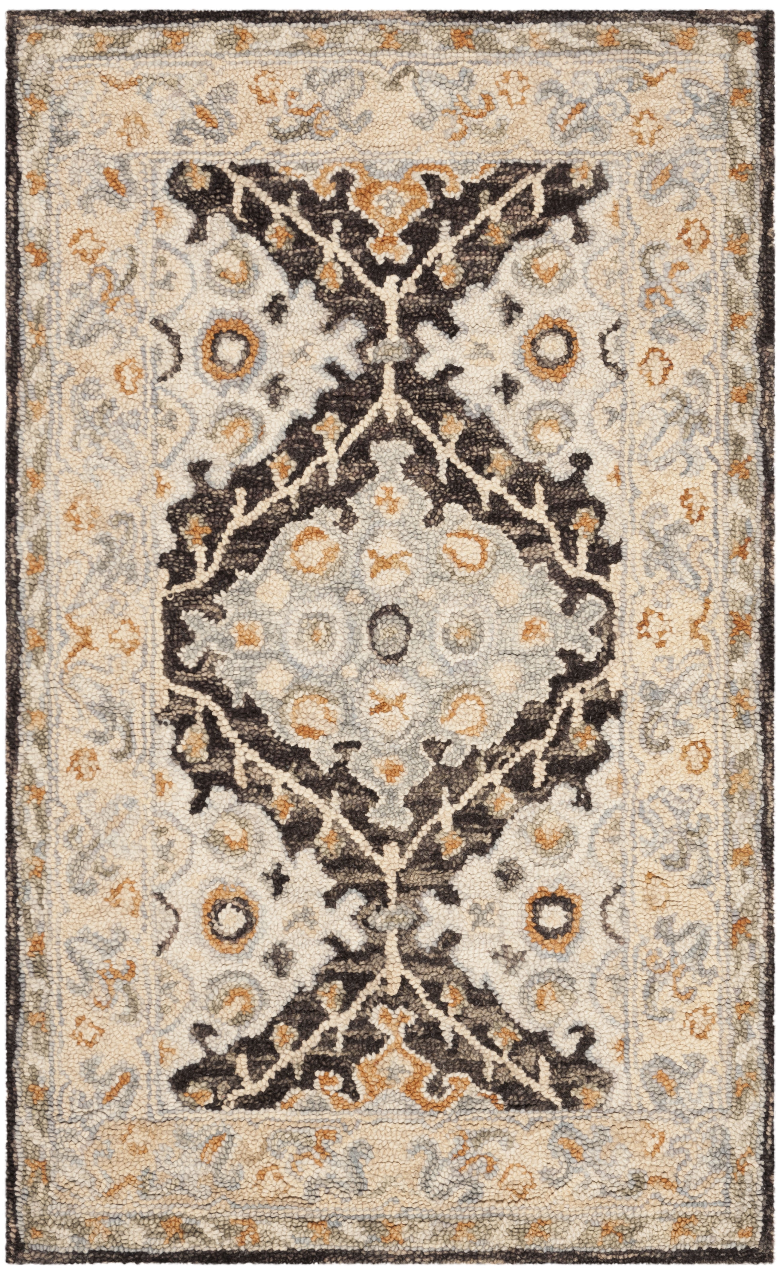Aspen 3' x 5' Blue Floral Wool Handmade Tufted Area Rug