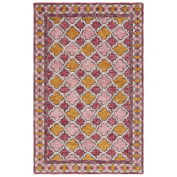 SAFAVIEH Aspen Joshua Geometric Area Rug, Pink/Yellow, 3' x 5'