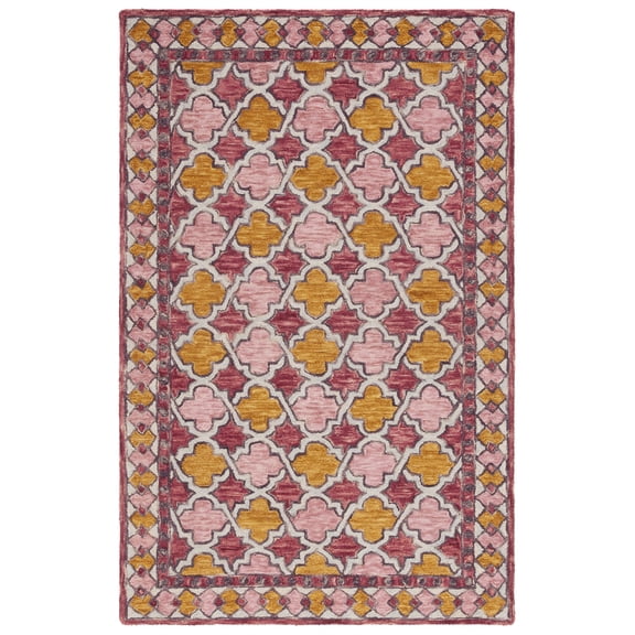 SAFAVIEH Aspen Joshua Geometric Area Rug, Pink/Yellow, 5' x 8'