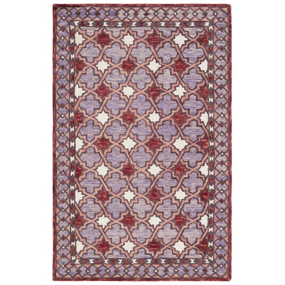 SAFAVIEH Aspen Joshua Geometric Area Rug, Red/Pink, 3' x 5'