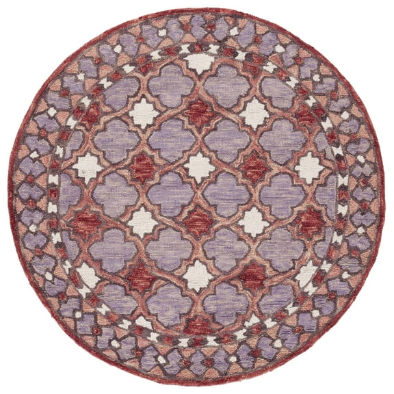 SAFAVIEH Aspen Joshua Geometric Area Rug, Red/Pink, 5' x 5' Round