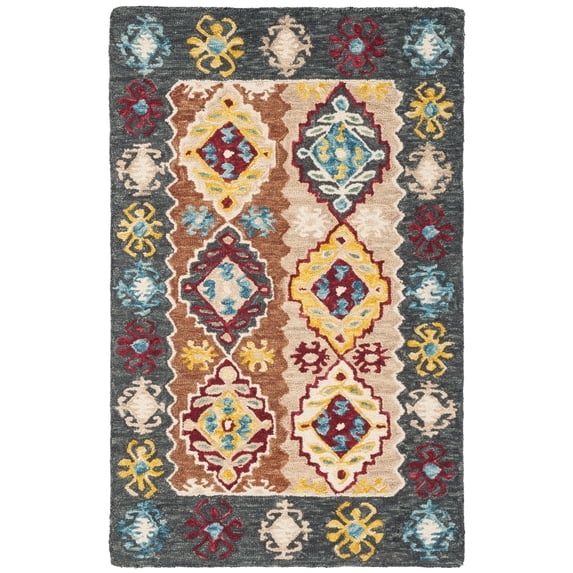 SAFAVIEH Aspen Jovka Geometric Wool Area Rug, Beige/Charcoal, 2' x 3'