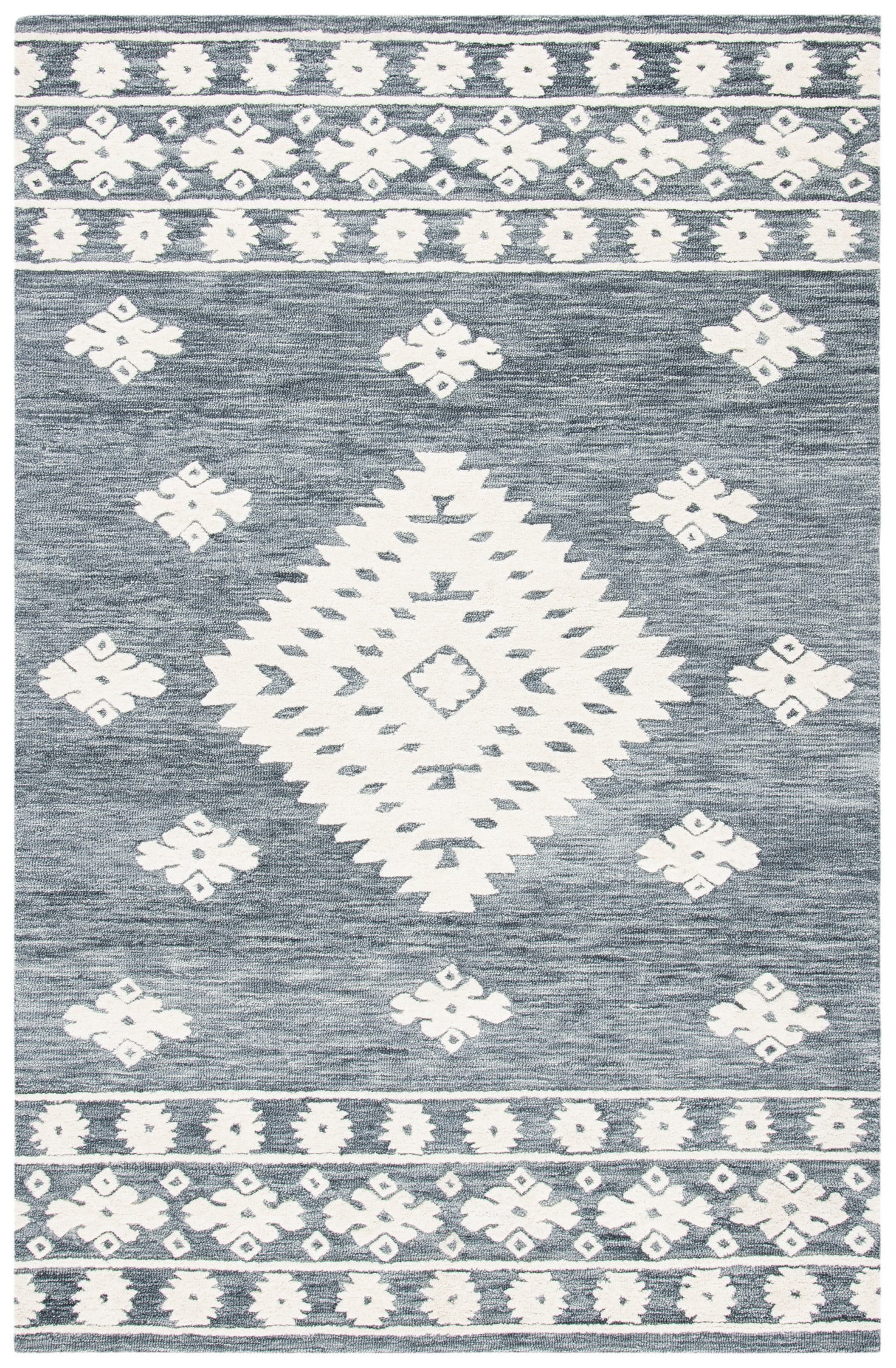 SAFAVIEH Aspen Kerry Geometric Area Rug, Dark Grey/Ivory, 3' x 5'