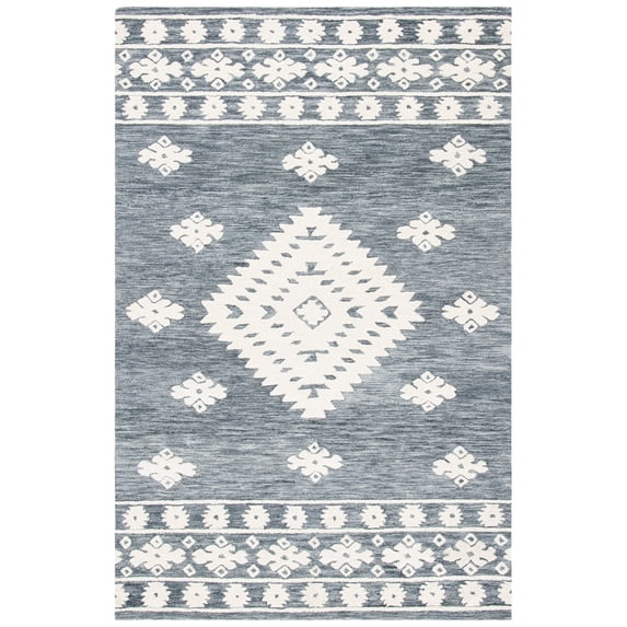 SAFAVIEH Aspen Kerry Geometric Area Rug, Dark Grey/Ivory, 5' x 8'