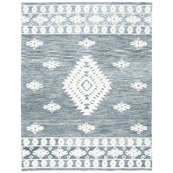 SAFAVIEH Aspen Kerry Geometric Area Rug, Dark Grey/Ivory, 9' x 12'