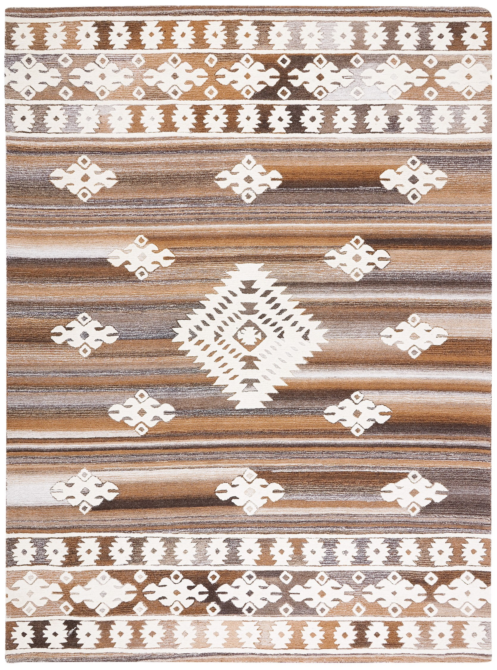 SAFAVIEH Aspen Kerry Geometric Area Rug, Ivory/Light Brown, 9' x 12'