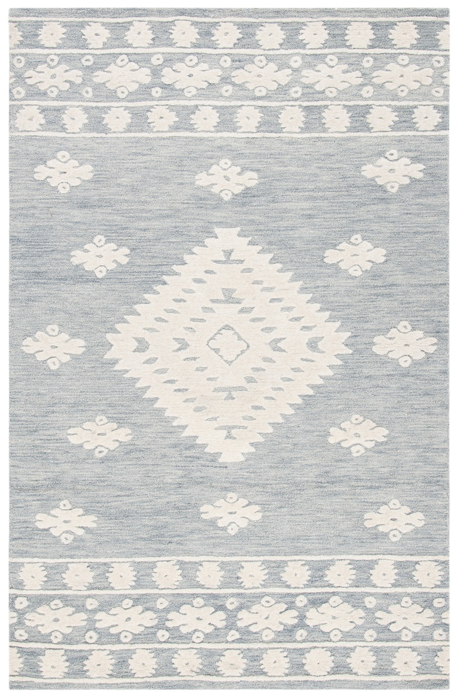 SAFAVIEH Aspen Kerry Geometric Area Rug, Light Grey/Ivory, 4' x 6'