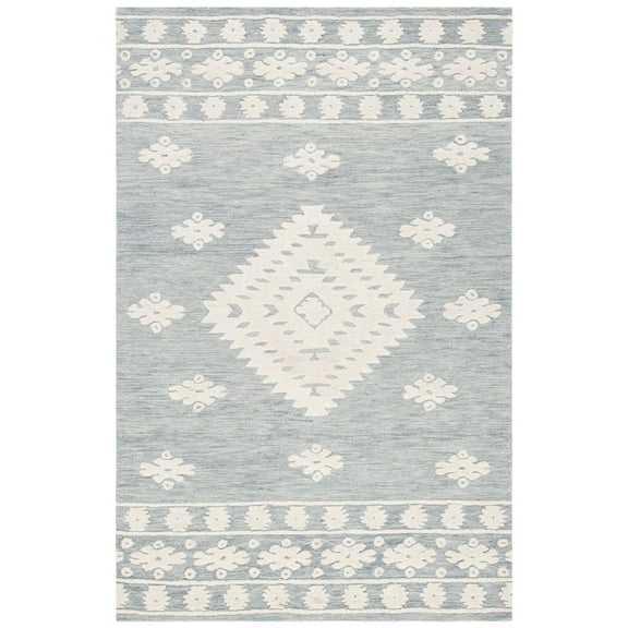 SAFAVIEH Aspen Kerry Geometric Area Rug, Light Grey/Ivory, 6' x 9'