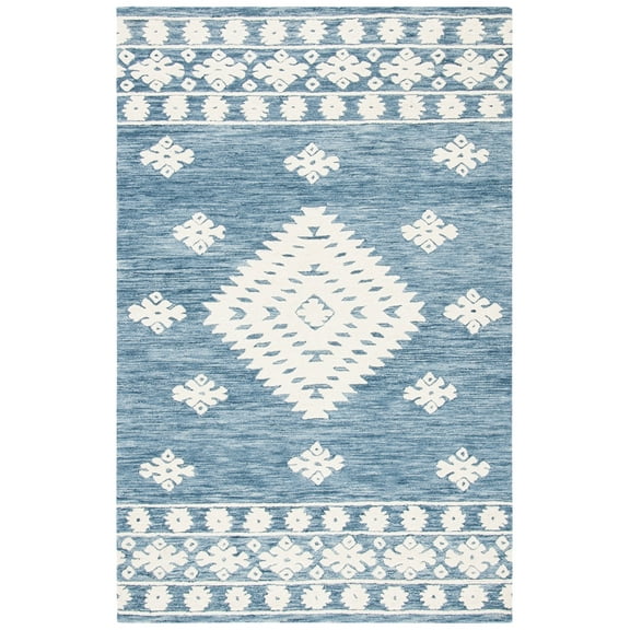 SAFAVIEH Aspen Kerry Geometric Area Rug, Navy/Ivory, 3' x 5'