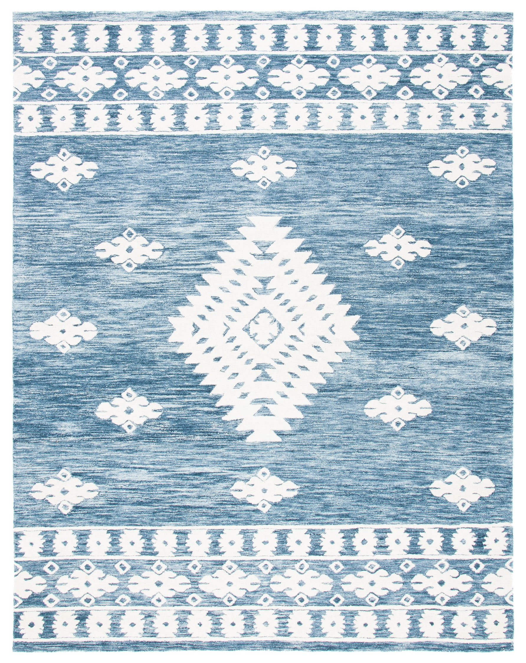 SAFAVIEH Aspen Kerry Geometric Area Rug, Navy/Ivory, 9' x 12'