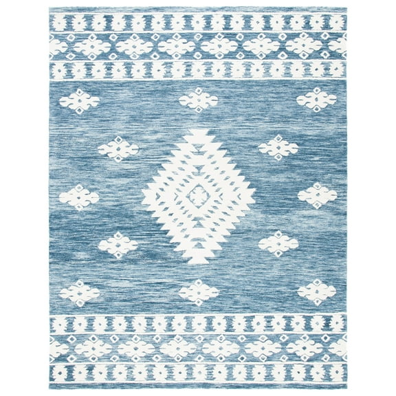 SAFAVIEH Aspen Kerry Geometric Area Rug, Navy/Ivory, 9' x 12'