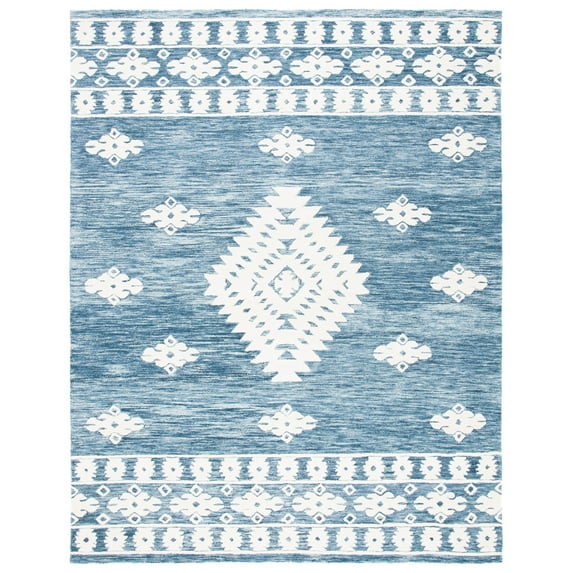 SAFAVIEH Aspen Kerry Geometric Area Rug, Navy/Ivory, 9' x 12'