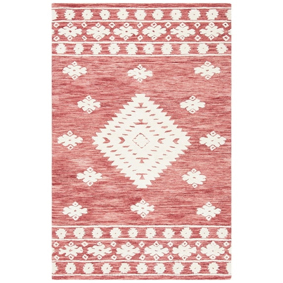 SAFAVIEH Aspen Kerry Geometric Area Rug, Rust/Ivory, 4' x 6'
