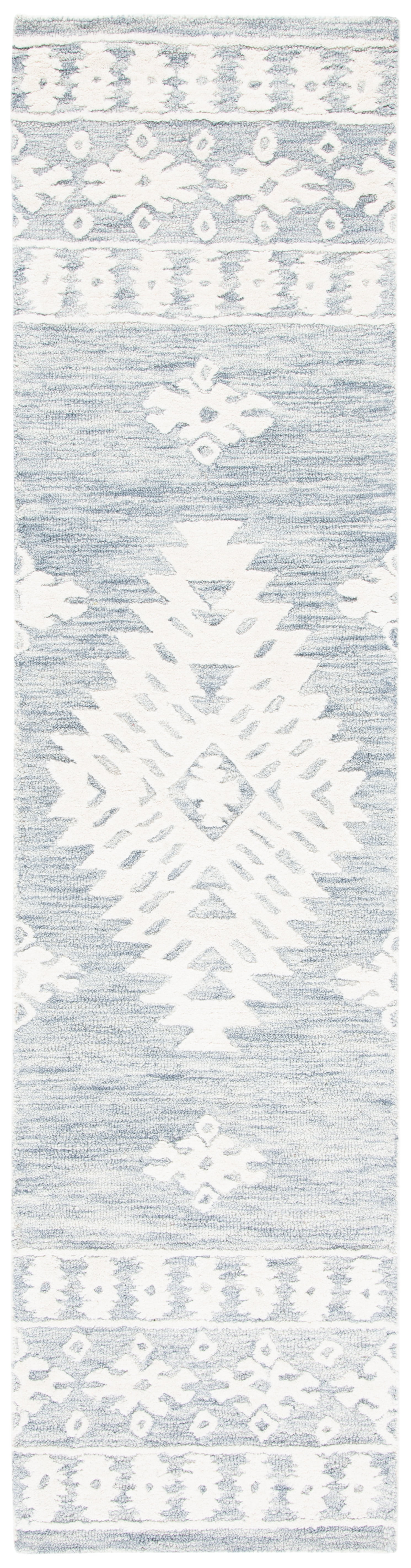 SAFAVIEH Aspen Kerry Geometric Runner Rug, Light Grey/Ivory, 2'3" x 9'