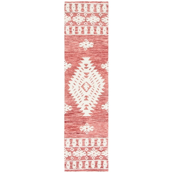 SAFAVIEH Aspen Kerry Geometric Runner Rug, Rust/Ivory, 2'3" x 9'