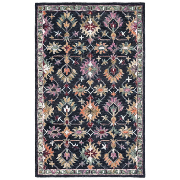 SAFAVIEH Aspen Kiro Tribal Area Rug, Black/Pink, 5' x 8'