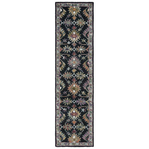 SAFAVIEH Aspen Kiro Tribal Runner Rug, Black/Pink, 2'3" x 9'