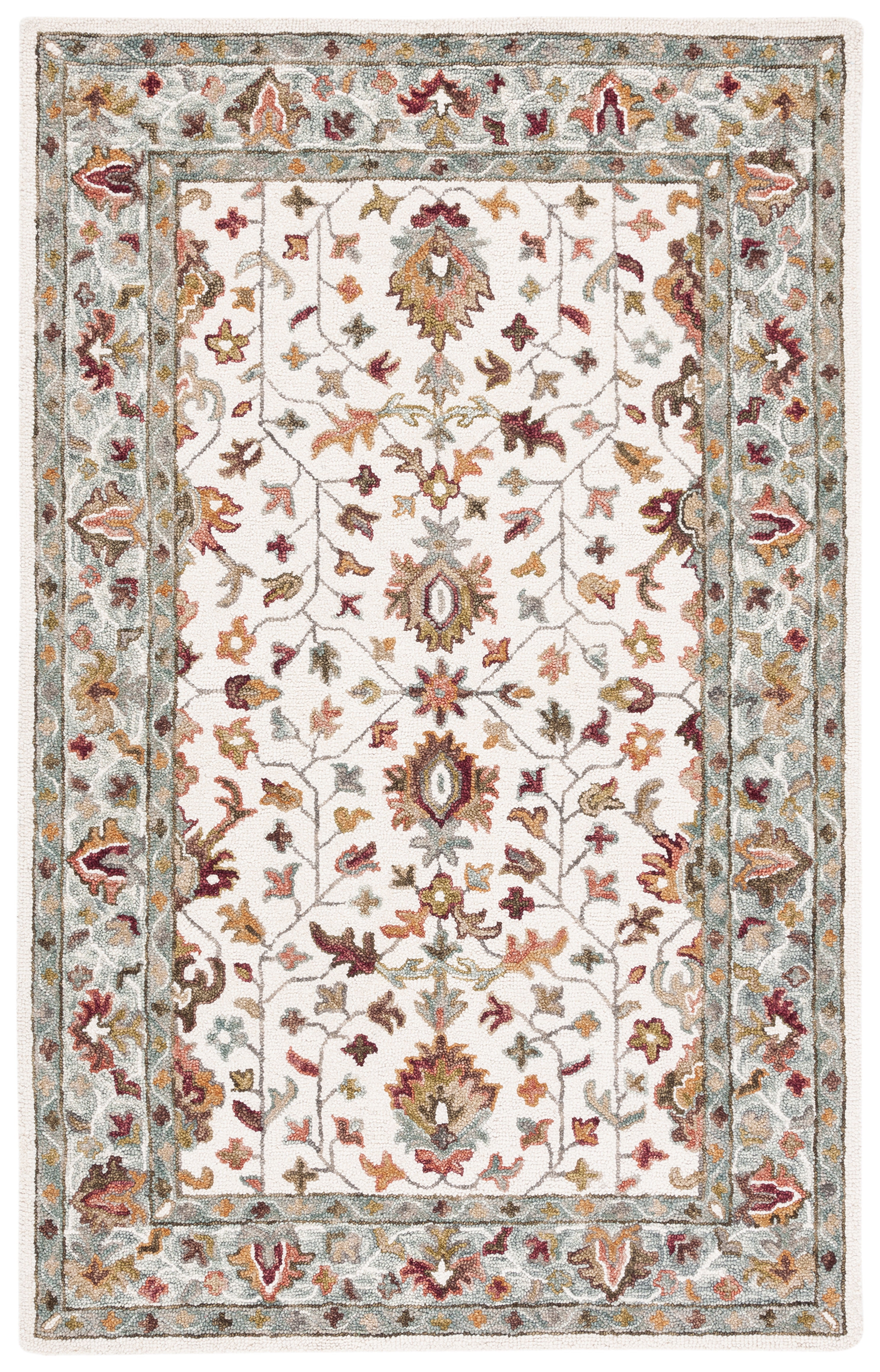 SAFAVIEH Aspen Korrine Tribal Area Rug, Ivory/Grey, 5' x 8'