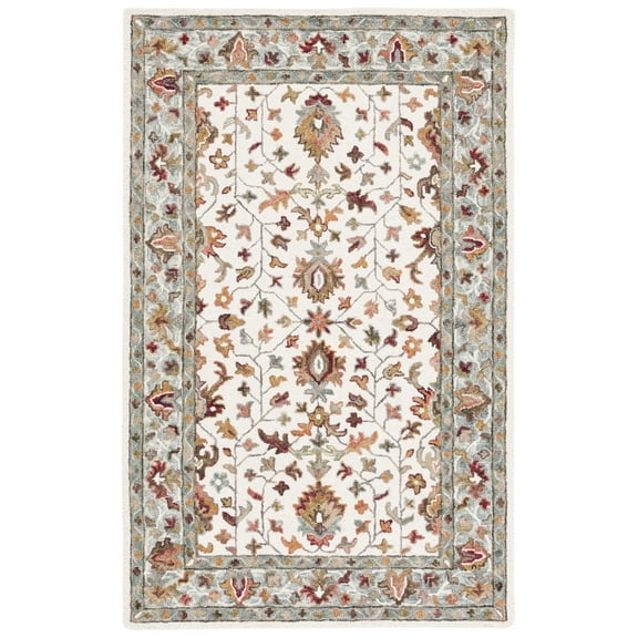 SAFAVIEH Aspen Korrine Tribal Area Rug, Ivory/Grey, 5' x 8'