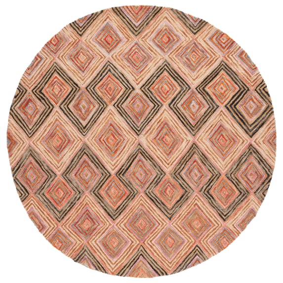 SAFAVIEH Aspen Kristal Abstract Geometric Wool Area Rug, Gold/Olive, 6' x 6' Round