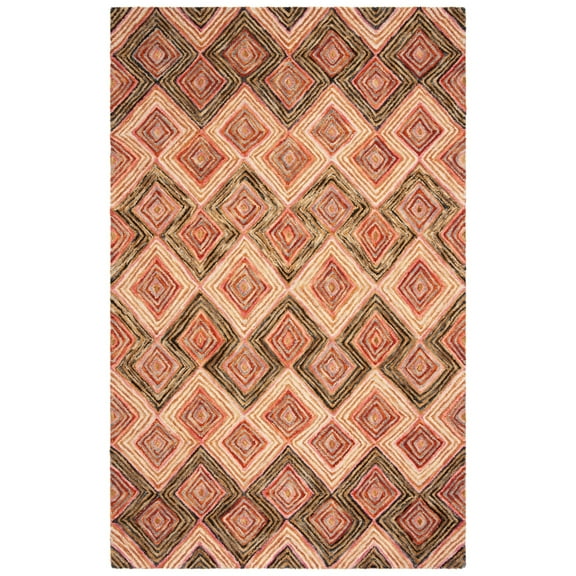 SAFAVIEH Aspen Kristal Geometric Wool Area Rug, Gold/Olive, 5' x 8'