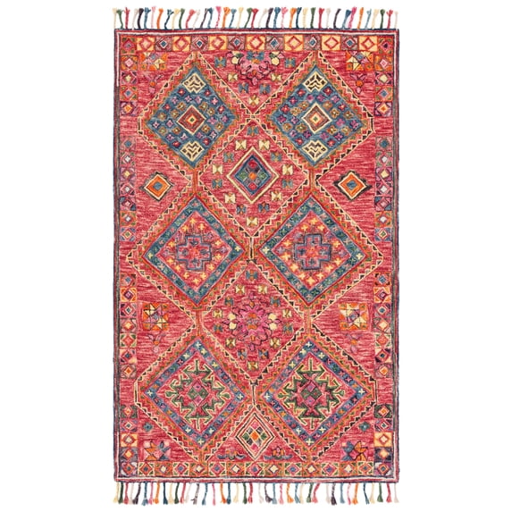 SAFAVIEH Aspen Kristen Geometric Area Rug, Red/Blue, 4' x 6'