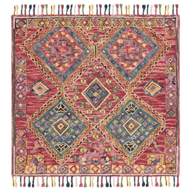 SAFAVIEH Aspen Kristen Geometric Area Rug, Red/Blue, 5' x 5' Square
