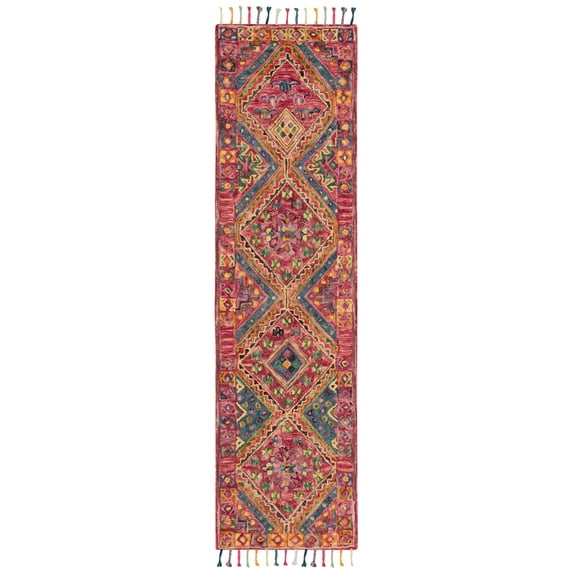SAFAVIEH Aspen Kristen Geometric Runner Rug, Red/Blue, 2'3" x 9'