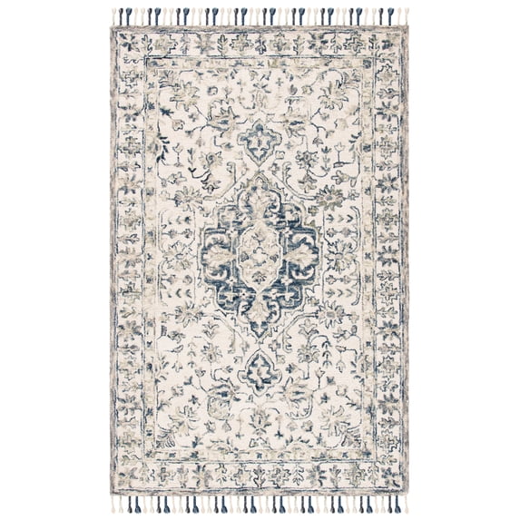SAFAVIEH Aspen LACEWORK Oriental Area Rug, Ivory/Blue, 9' x 12'