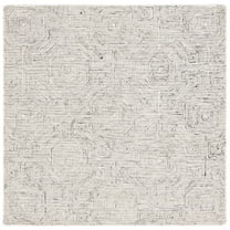 SAFAVIEH Aspen Linton Distressed Geometric Wool Area Rug, Grey/Beige, 6' x 6' Square