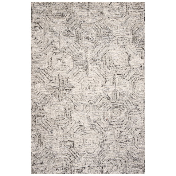 SAFAVIEH Aspen Linton Distressed Geometric Wool Area Rug, Grey/Beige, 8' x 10'