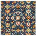 thumbnail image 1 of SAFAVIEH Aspen Magdalena Floral Bordered Wool Area Rug, Navy/Red, 3' x 3' Square, 1 of 5