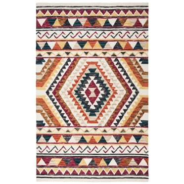 SAFAVIEH Aspen Malvena Geometric Wool Area Rug, Rust/Ivory, 8' x 10'
