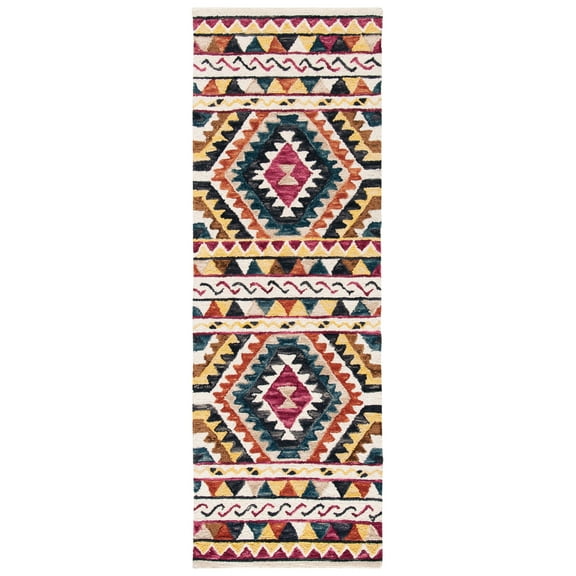 SAFAVIEH Aspen Malvena Southwestern Wool Runner Rug, Rust/Ivory, 2'3" x 9'