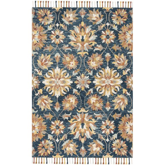 SAFAVIEH Aspen Marcus Tribal Area Rug, Navy/Multi, 5' x 8'