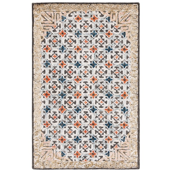 SAFAVIEH Aspen Matilda Floral Bordered Area Rug, Blue/Taupe, 2' x 3'